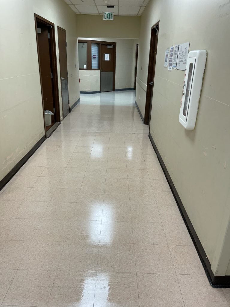 A Floor After Cleaning It, Inside A Commercial Building